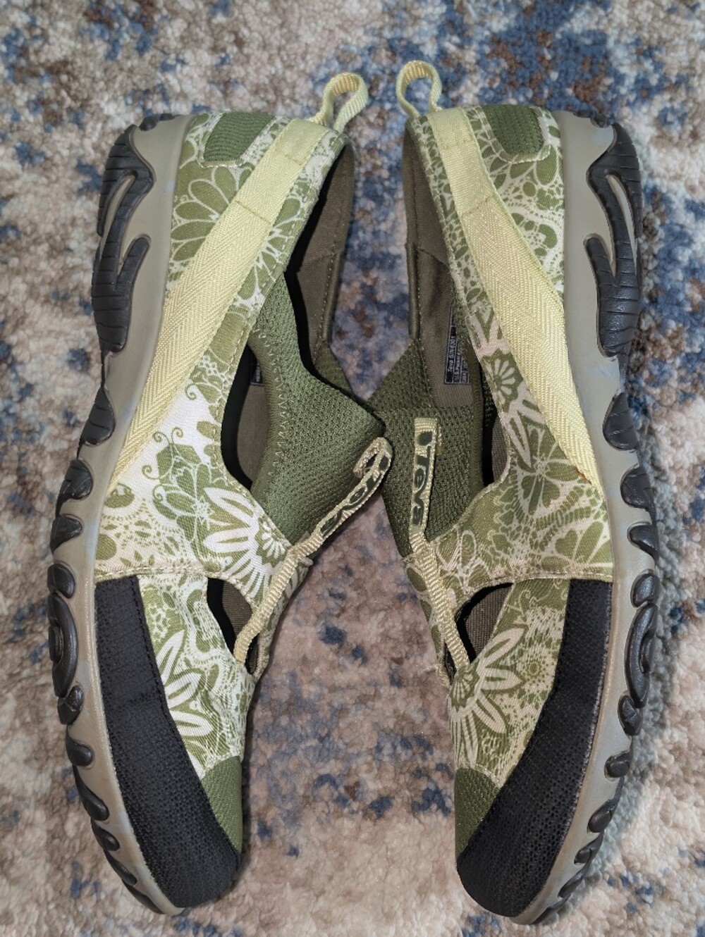 TEVA Ochoa Green Floral Slip On Shoe Stretch Water Active - Picture 4 of 8